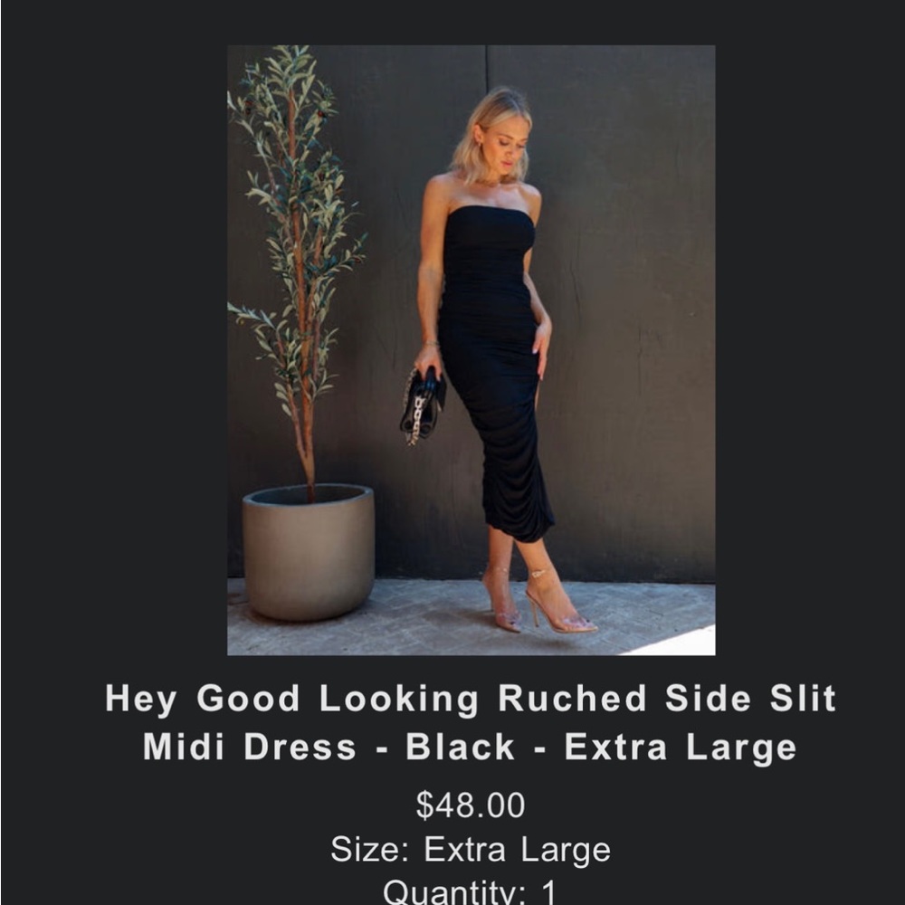 NWT Black Vici Strapless dress. XL, lots of stretch